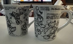 Disney Mickey & Minnie MouseSketchbook Mugs Set of 2/90 Years Of Magic - Picture 1 of 6
