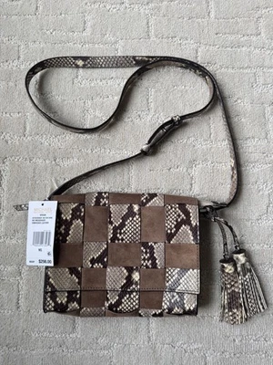 Bandolera mediana de cuero tejido Michael Kors Vivian Dark Dune nueva con etiquetas precio de venta sugerido por el fabricante 298 USD Foto 1 de 4