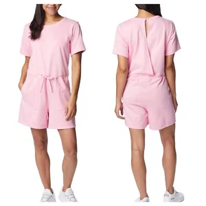 NEW Columbia Trek French Terry Romper Pink Size M - Picture 1 of 12