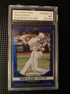 David Dejesus 2014 Panini Prizim Blue Refractor #97 Numbered/75 Gem Mint 10 - Picture 1 of 2