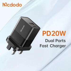 MCDODO Hydrogen Series 20W PD+QC Charger (UK 3 Pin Plug) CH-1301 - Picture 1 of 10