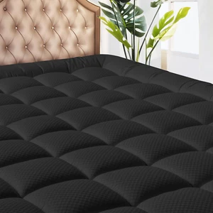 King Size Mattress Pad - Cooling Breathable Mattress Topper, Quilted Fitted Matt - Picture 1 of 8