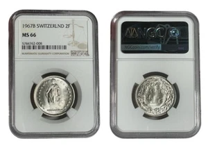 Switzerland, 2 Franc 1967B NGC MS66 Silver - Bild 1 von 5