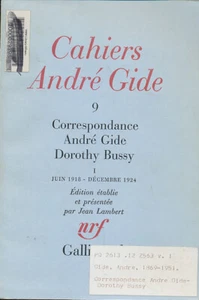 Cahiers André Gide (9, Correspondance André Gide Dorothy Bussy, tome I, juin 1.. - Picture 1 of 1