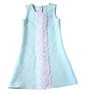 Girls BONNIE JEAN pastel blue sundress 5 mod retro white flowers Easter dress - Picture 1 of 3