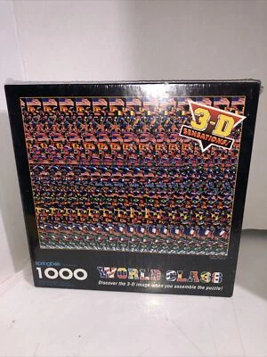 Springbok 1000 Pc World Class Soccer 3-D Stereogram Puzzle Hallmark Sealed NEW - Image 1 of 3