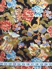 Flowers Floral Asian & Rickshaws Kenzan Gold Hilites Cotton Quilting Fabric 1/2Y