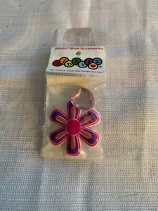 Jibbitz for Crocs Shoe Charms Lg Pink  Purple Flower With Pink Heart Charm NWT - Picture 1 of 3