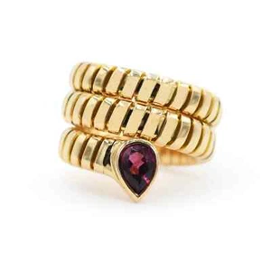 Anello Bulgari Serpenti in oro giallo 18 carati e tormalina - Imagen 1 de 4