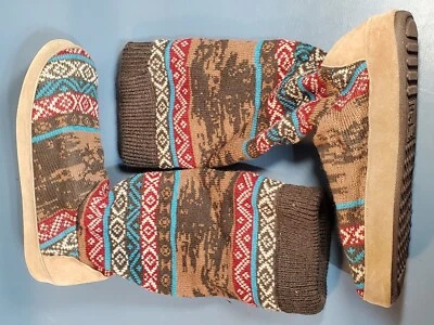 Muk Luks SOUTHWEST Aztec Knit Top Pull On Mid Calf Boots WPL613 Women's L 8-9 US - Image 1 of 4