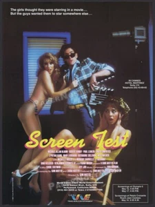 SCREEN TEST - Original 1985 Trade AD/ poster_ Michelle Bauer _ Monique Gabrielle - Picture 1 of 1