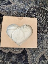 Vintage Pampered Chef Stoneware Clay Cookie Mold 2002 Peace On Earth Heart Lg 5"