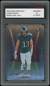 Tarjeta de novato Cooper DeJean 2024 Panini Prizm Deca #243 RC Eagles primer grado 10 - Imagen 1 de 1