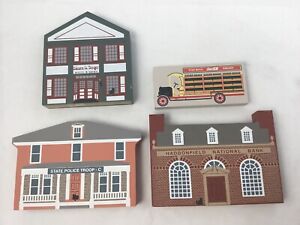 Four 1993 Cat's Meow Series XI Police Station Delivery Truck Bank Boots & Shoes