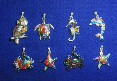 Seestern - Delfin - Schildkröte - uvm - Anhänger - Emaille - bunt - Bild 1 von 2