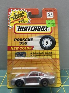 Matchbox Porsche 959 Mb7 New Color Die-Cast Metal Silver 1991