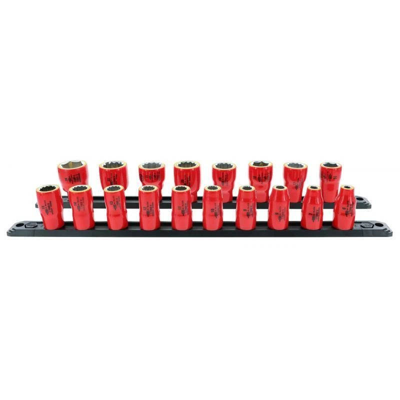 Wiha Tools 31593 Insulated Socket Set 3/8 Inch Drive - Metric, 18 Pieces - Image 1 of 1