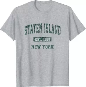 Staten Island New York NY Vintage Athletic Sports Design T-Shirt Hoodie - Picture 1 of 6