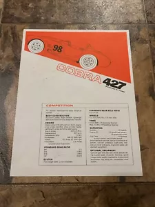 1966 Shelby 427 A.C. Cobra original factory printed sales sheet. - Picture 1 of 2