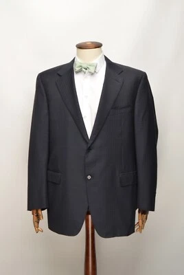 Men's CANALI Blue Striped Water Resistant Wool 2Btn EU 58R UK,US 48R Blazer - Image 1 of 4