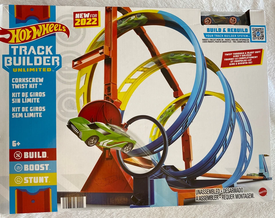 Hot Wheels Track Builder Unlimited Corkscrew Twist Kit Race Track 2022 Car Toy - Image 1 of 3