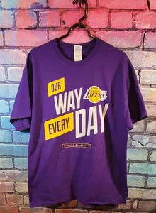 Lot Of 9 Los Angeles Lakers Purple Basketball Shirt XL "Our Way Every Day" NEW - Picture 1 of 2
