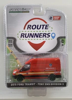 Greenlight Route Runners 2019 Ford Transit "Chase" Mint Carded - Image 1 of 2