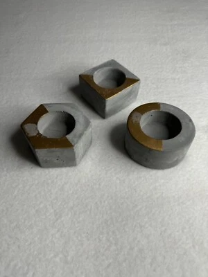 Бетонные чайные подсвечники ручной работы современный золотисто-серый цемент (3) - Изображение 1 из 4