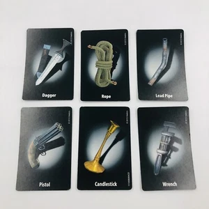CLUE Cards Complete Set of 6 Weapons 2013 Board Game Replacement Pieces Parts  - Picture 1 of 2