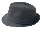 Unisex Fedora Hat Trilby Hat Wedding Costume Dance Black Pinstripes Cotton 58cm