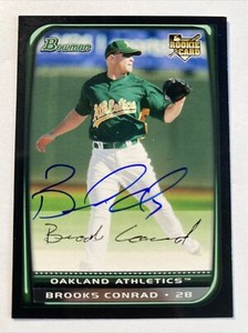 2008 Bowman Draft #BDP32 Brooks Conrad RC AUTOGRAPHED Card Oakland A’s
