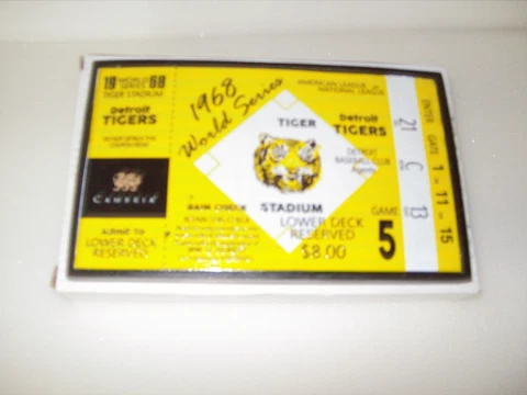 1968 DETROIT TIGERS GAME 5 WORLD SERIES  REPLICA CERAMIC TICKET Cover