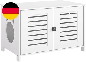HOOBRO Katzenklo Schrank, Katzenklo Aus Holz Im Jalousien-Stil Drinnen, Niedlich - Bild 1 von 12