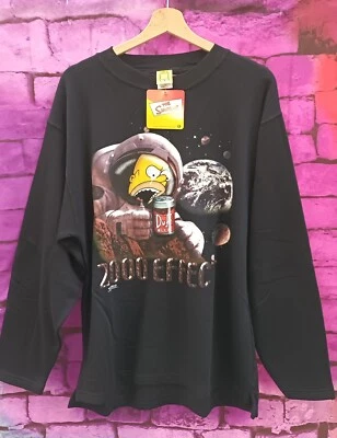 RARE VINTAGE DEADSTOCK 1999 THE SIMPSONS HOMER DUFF SWEATSHIRT L 2000 EFFECT  - Imagen 1 de 4