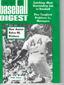 1971 Baseball Digest revista Hank Aaron Atlanta Braves sello de fecha en muy buen estado - Imagen 1 de 1
