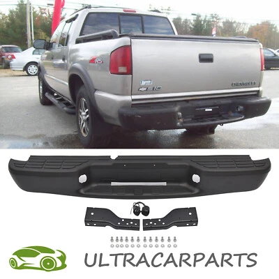 Black Powder-Coated Rear Bumper Assembly For 1998-2004 Chevrolet S10 GMC Sonoma Foto 1 de 4