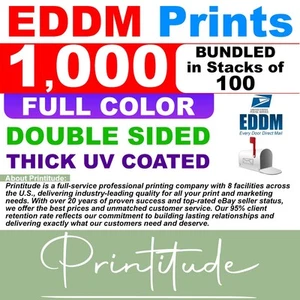 1000 EDDM CUSTOMIZED EVERY DOOR DIRECT MAIL 4.25X11 FULL COLOR 16PT w/ Bundling - Picture 1 of 1