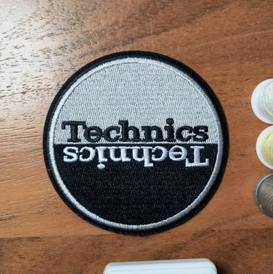 Technics Patch DJ Turntables Music Hip Hop B Boy Embroidered Iron On Patch 3" - Image 1 of 3