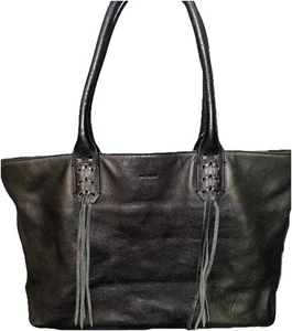 Witchery Black Leather Large Strappy Decorate Shoulder Bag - Picture 1 of 10