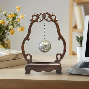 1Pc Silvering Grape Flower Bird Pattern Redwood Shelf Incense Burner Ornament - Picture 1 of 7