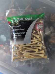 Golf Tees 2 ¾ Inch Wooden 100 Pack Extra Long Durable For Oversized Drivers New - Picture 1 of 2
