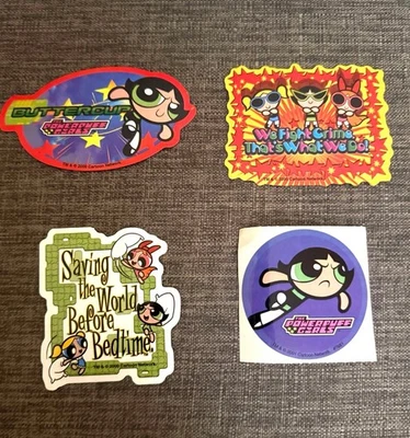 Vintage 2000 Lot of 4 Power Puff Girls  Stickers - Bild 1 von 4