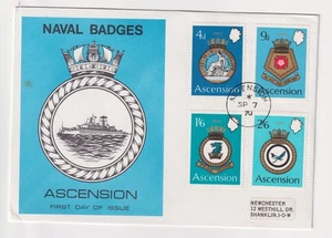 Ascension 1970 NAVAL BADGES FDC Commemorative Cover - Picture 1 of 3
