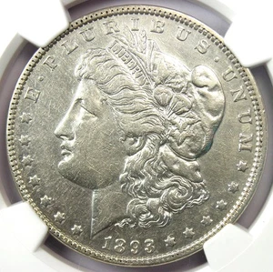 1893 Morgan Silver Dollar $1 Coin - Certified NGC  XF Details (EF) - Rare Date! - Picture 1 of 4