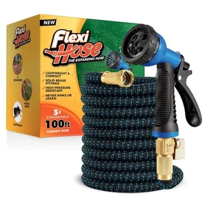 with 8 Function Nozzle, 100FT - Lightweight Expandable Garden Hose, No-Kink F... - Picture 1 of 6