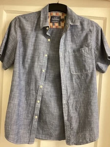 Top Man Blue Denim Colour Button Up Shirt Size Small 36 - 38 Chest - Picture 1 of 12