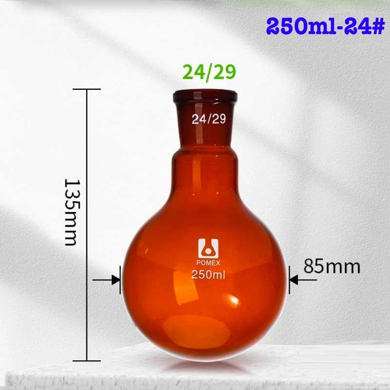 250ml 24# Round Bottom Evaporating Flask Laboratory Flasks Teaching Glassware - Image 1 of 1