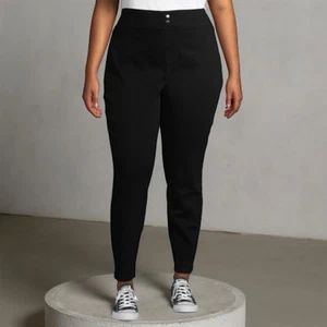Terra & Sky Jegging Size 5X(32W-34W)Black Skinny Mid-Rise Double Button Fly - Picture 1 of 1
