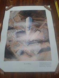1994 VINTAGE PRINT LOCKHEED THIOKOL CASTET ROCKET LLV-1, LAUNCH POSTER, 24 x 18 - Picture 1 of 9