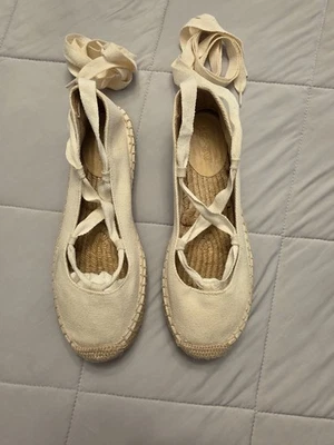 Zapatos alpargata con cordones para mujer J.CREW, talla 6 color crema fresco Foto 1 de 4